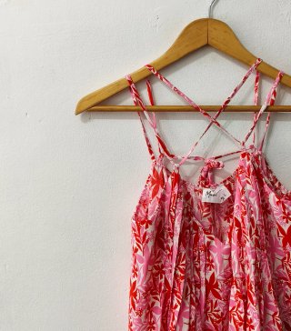 Vestido de verano coral y rosa mujer Talla L