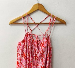 Vestido de verano coral y rosa mujer Talla L