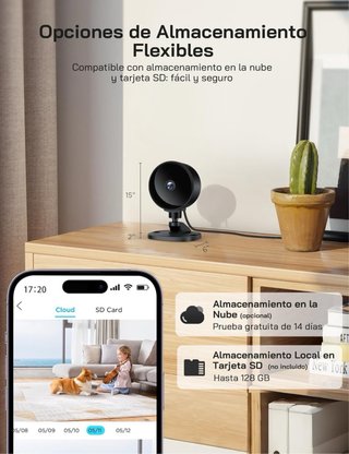Cámara de seguridad Wi-Fi con visión nocturna 4uds