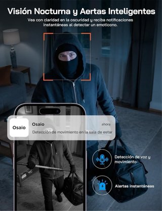 Cámara de seguridad Wi-Fi con visión nocturna 4uds