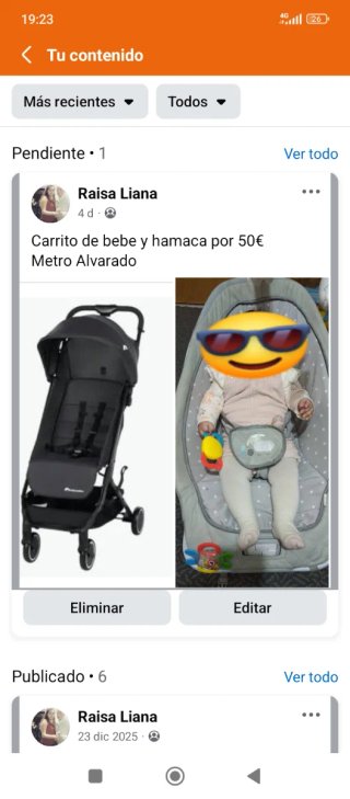 Carrito de bebé y hamaca por 50€