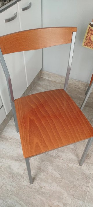 Juego 4 Sillas Cocina Madera y Metal
