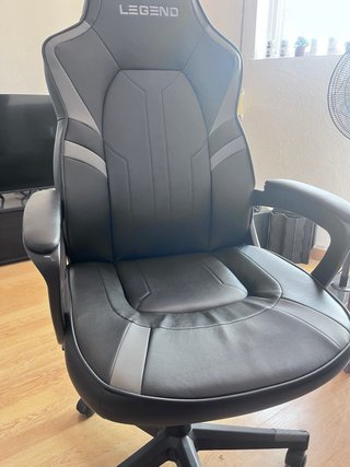 Silla Gaming FJELSTED Polipiel Negro/Gris