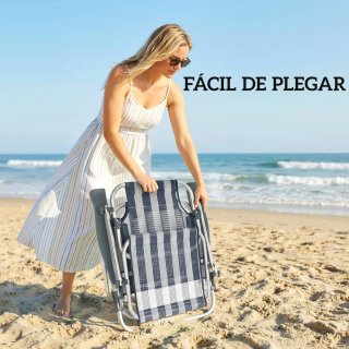 Juego 2 Sillas Playa Plegables con Dosel