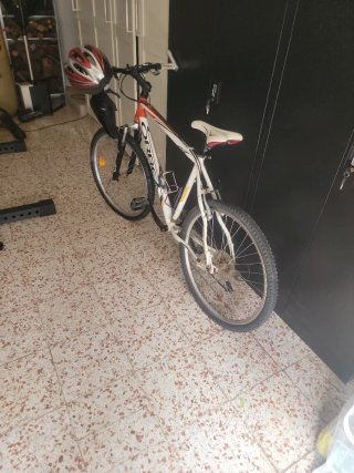 Bicicleta Orbea con casco y cojín