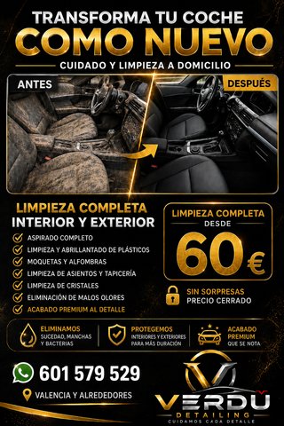 LIMPIEZA INTERIOR DE COCHE A DOMICILIO | VALENCIA
