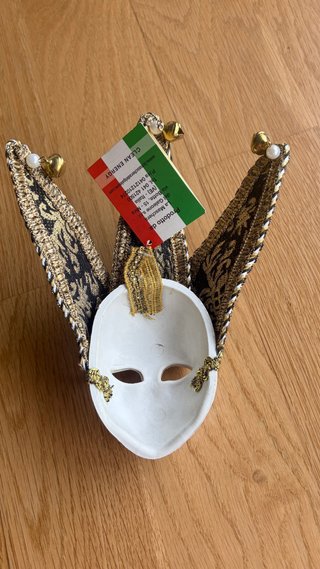 Máscara Veneciana Decorativa Negra y Dorada