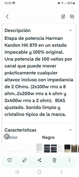 Amplificador Harman Kardon HK 870 Negro 200w reale