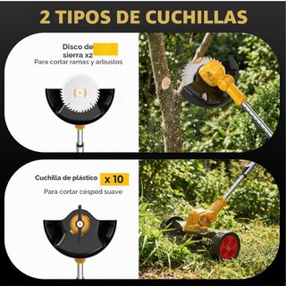 Desbrozadora Eléctrica 21V con Batería y Accesorio