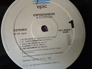 Vinilo ESPONTANEOS A TUTIPLEN