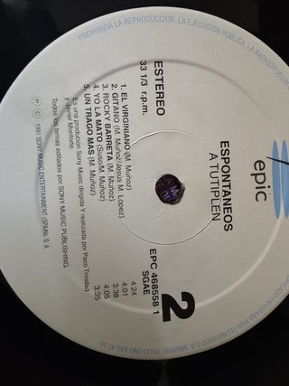 Vinilo ESPONTANEOS A TUTIPLEN