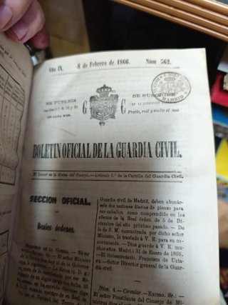 Boletín Oficial Guardia Civil 1866