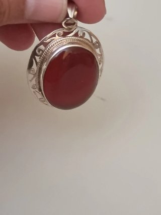 Colgante cornalina y plata ley gota