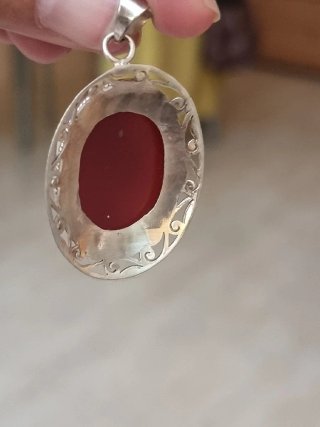 Colgante cornalina y plata ley gota