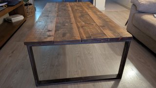 Mesa de centro madera y metal para salón