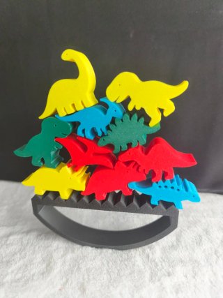 Jogo de Dinossauros Coloridos 10 Dino e Suporte