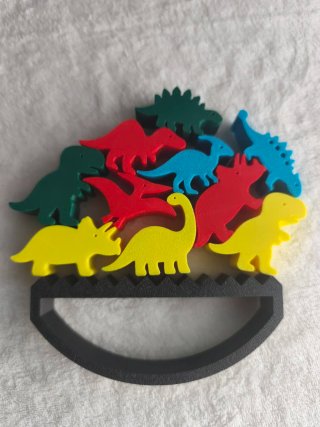 Jogo de Dinossauros Coloridos 10 Dino e Suporte