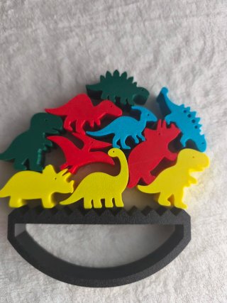Jogo de Dinossauros Coloridos 10 Dino e Suporte