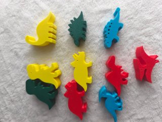 Jogo de Dinossauros Coloridos 10 Dino e Suporte