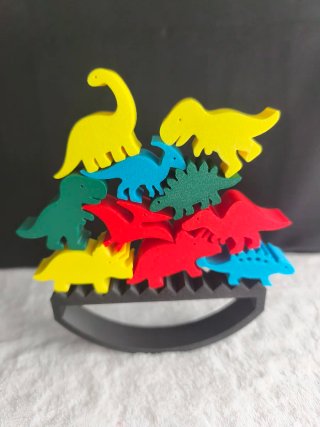 Jogo de Dinossauros Coloridos 10 Dino e Suporte