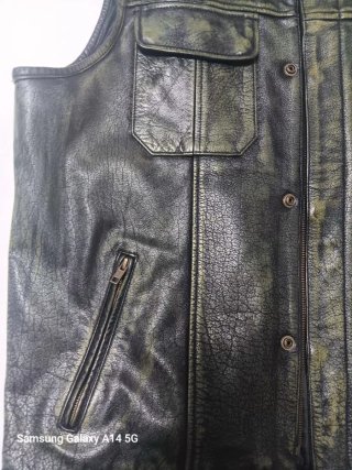 Chaleco Rocker Biker Negro Verde