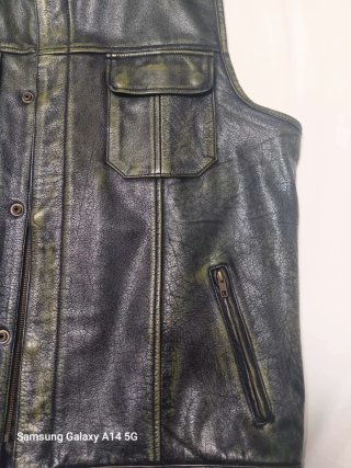Chaleco Rocker Biker Negro Verde