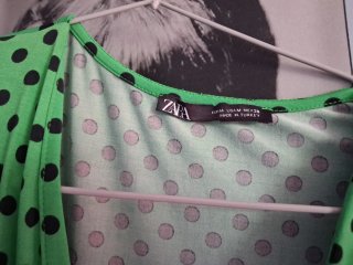 Vestido Zara lunares verde