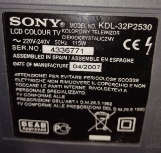 Televisión Sony Negra