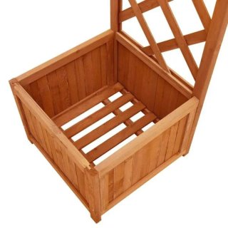 Pérgola de jardín con jardinera de madera
