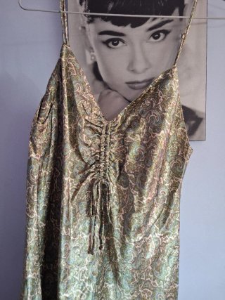 Vestido Zara verde estampado