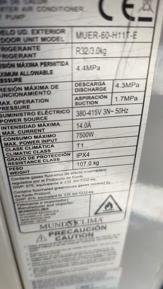 Aire acondicionado industrial Mundoclima 60.000 BT