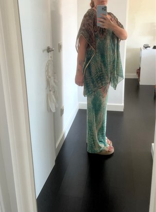 Conjunto estampado verde y turquesa