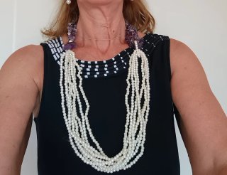 Collana perle e ametista a stella
