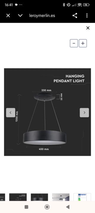 Lámpara LED colgante negra