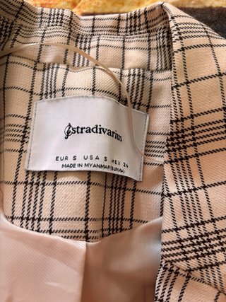 Giacca Stradivarius a quadri beige e grigio