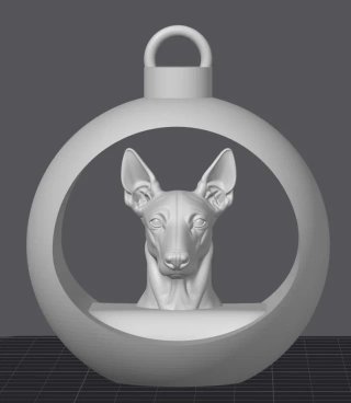 Bola Navidad Busto Podenco Blanca