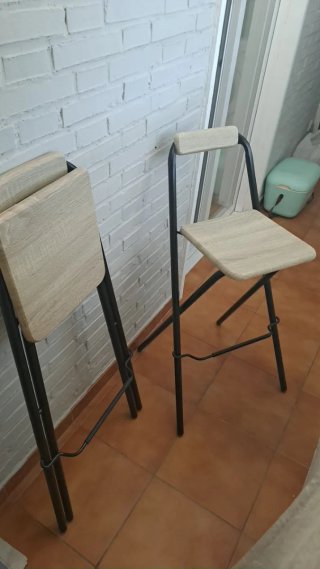 Sillas plegables altas madera y metal