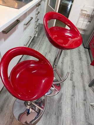 Taburetes de Cocina Rojos (2 Unidades)
