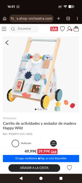 Andador Carrito Madera Infantil
