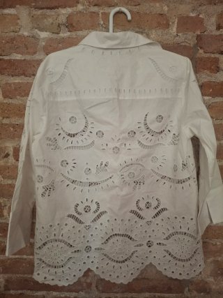 Blusa Verano Zara Blanca Bordada
