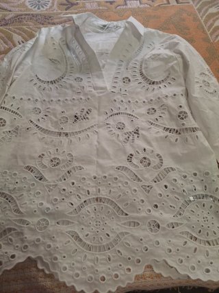 Blusa Verano Zara Blanca Bordada
