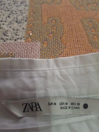 Blusa Verano Zara Blanca Bordada