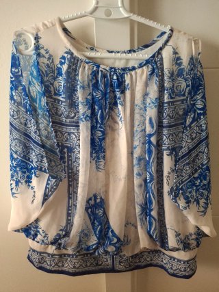 Blusa Alba Conde Estampada Azul
