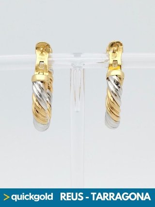 035-446 AROS ORO BICOLOR DE 18K ENTRELAZADOS