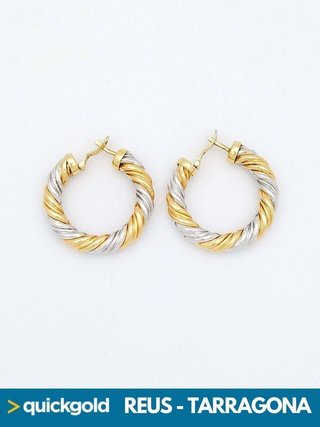 035-446 AROS ORO BICOLOR DE 18K ENTRELAZADOS