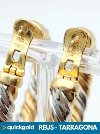 035-446 AROS ORO BICOLOR DE 18K ENTRELAZADOS