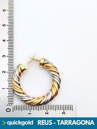 035-446 AROS ORO BICOLOR DE 18K ENTRELAZADOS