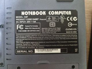 Portatil notebook d4f con cargador disco duro 60GB