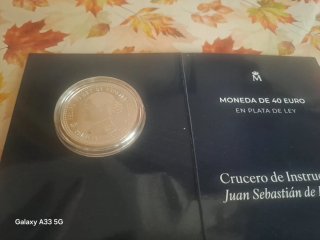Moneda Plata 40 Euro Juan Sebastián de Elcano