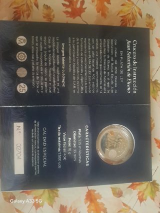 Moneda Plata 40 Euro Juan Sebastián de Elcano